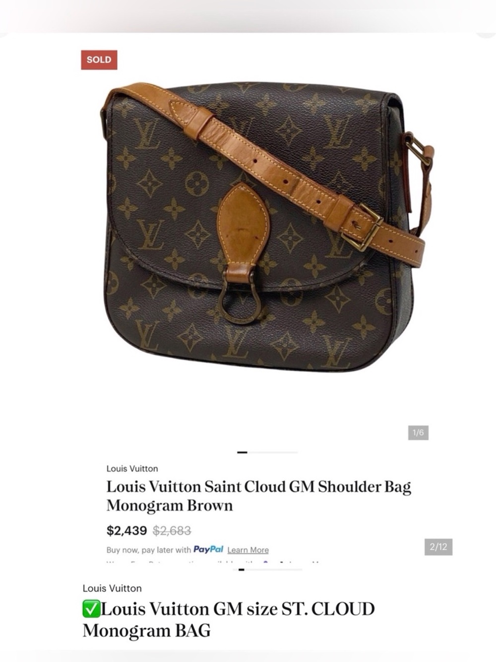 ✅LV BAG+free LV wallet GM ST CLOUD Brown Monogram - Picture 2 of 16